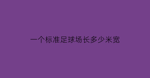 完美体育一个标准足球场长多少米宽(一个标准足球场是多大面积)